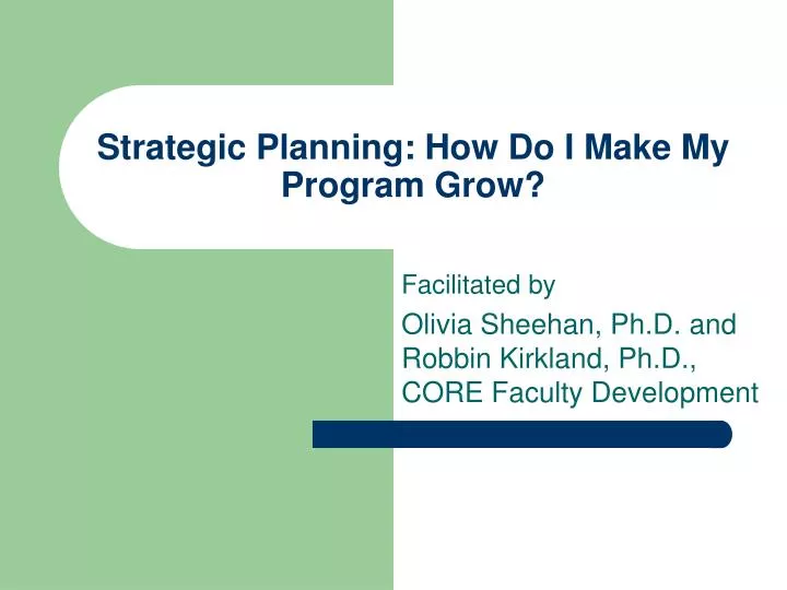 strategic planning how do i make my program grow