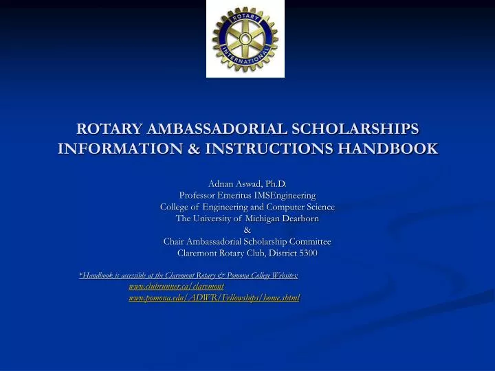 rotary ambassadorial scholarships information instructions handbook