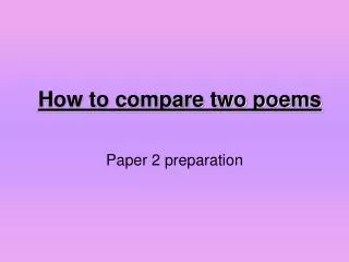 How to compare two poems