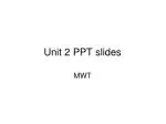 Unit 2 PPT slides