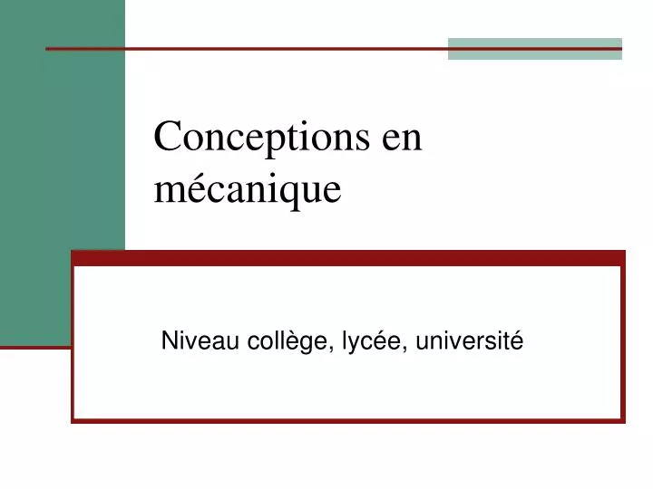 conceptions en m canique