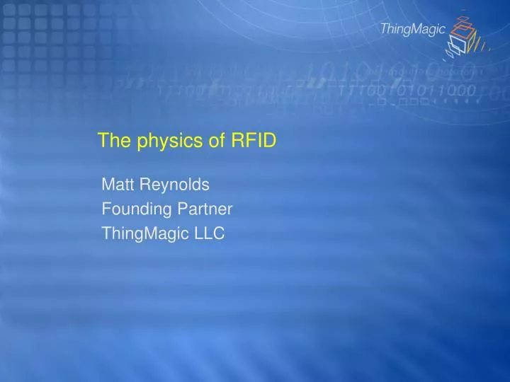 the physics of rfid