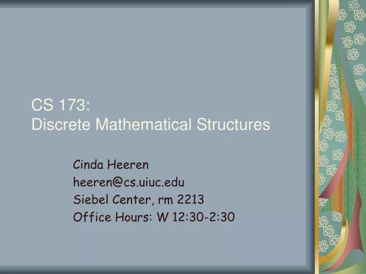 cs 173 discrete mathematical structures