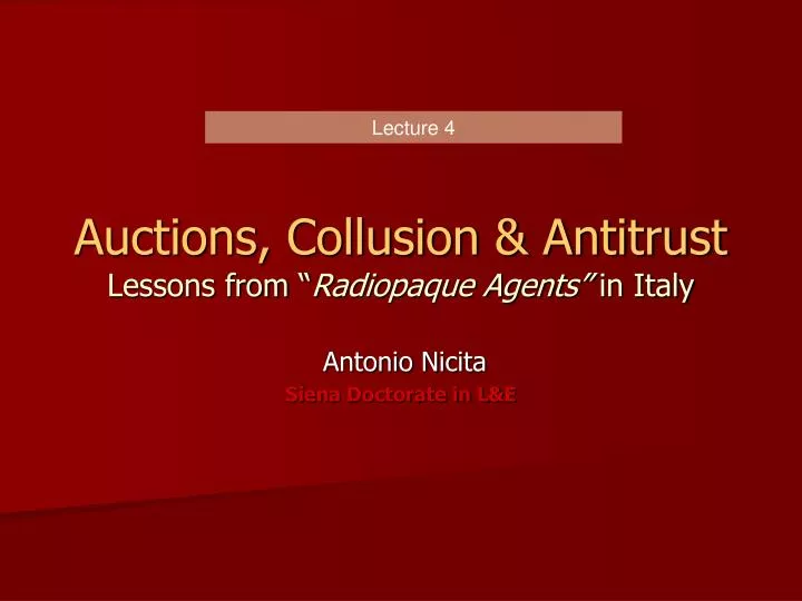 auctions collusion antitrust lessons from radiopaque agents in italy