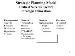 Strategic Planning Model Critical Success Factor: Strategic Innovation