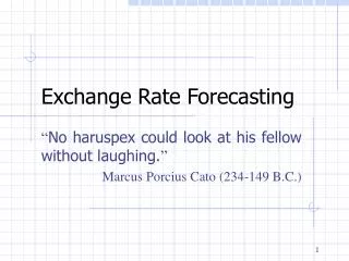 Exchange Rate Forecasting