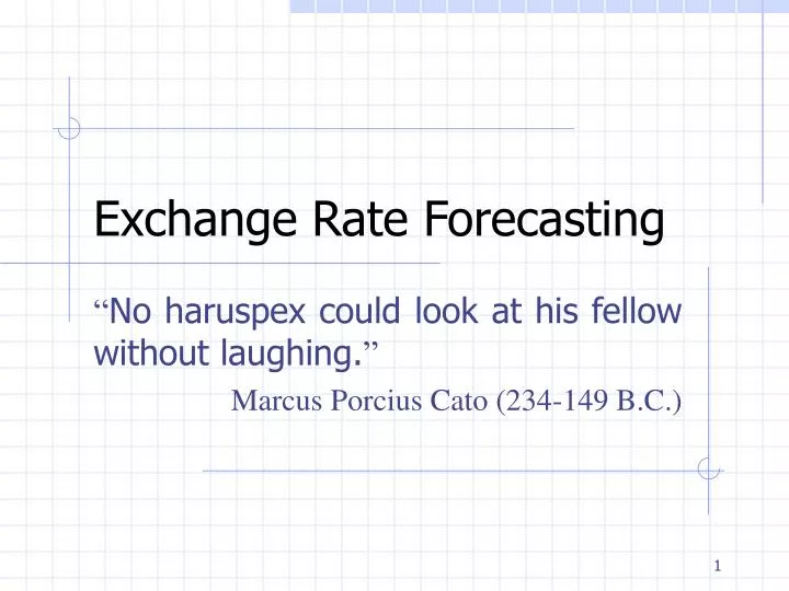 exchange rate forecasting