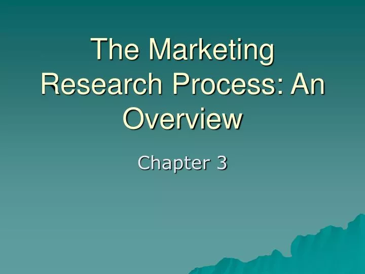 the marketing research process an overview