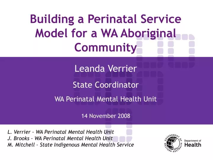 building a perinatal service model for a wa aboriginal community