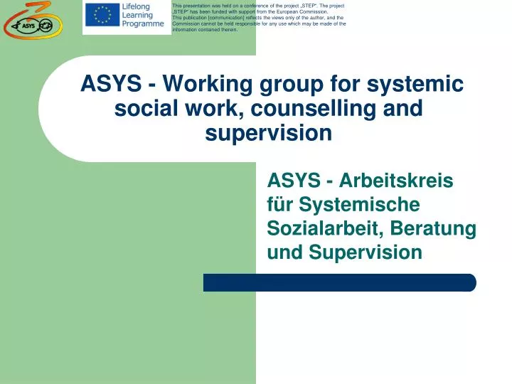 asys working group for systemic social work counselling and supervision