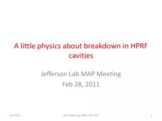 A little physics about breakdown in HPRF cavities