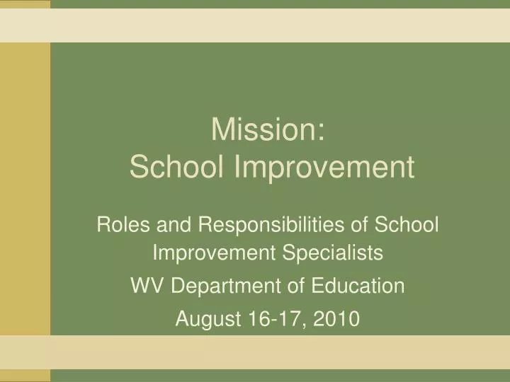 mission school improvement