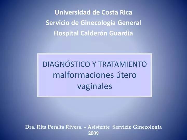 diagn stico y tratamiento malformaciones tero vaginales