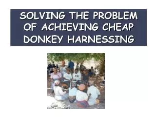 SOLVING THE PROBLEM OF ACHIEVING CHEAP DONKEY HARNESSING