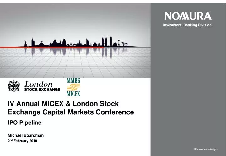 iv annual micex london stock exchange capital markets conference