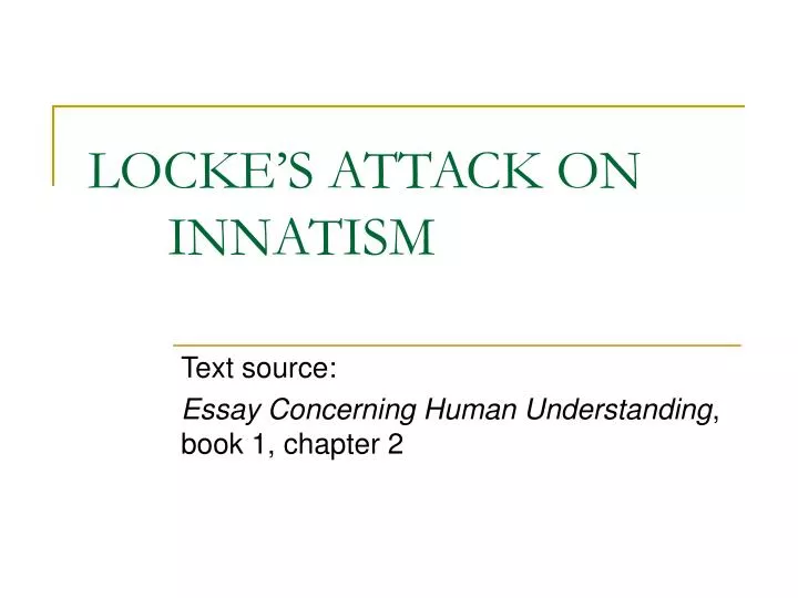 locke s attack on innatism
