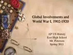 Global Involvements and World War I, 1902-1920 - slide 1