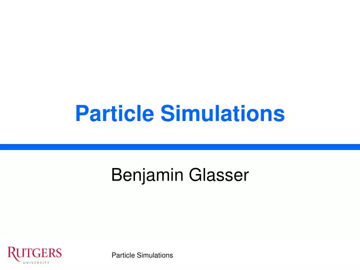 particle simulations