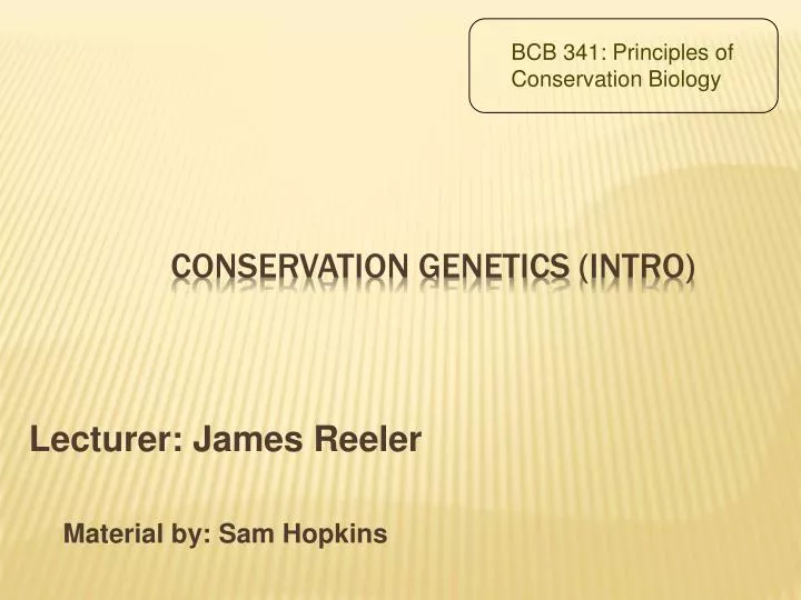 conservation genetics intro