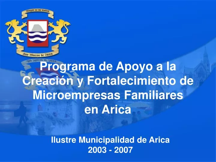 programa de apoyo a la creaci n y fortalecimiento de microempresas familiares en arica