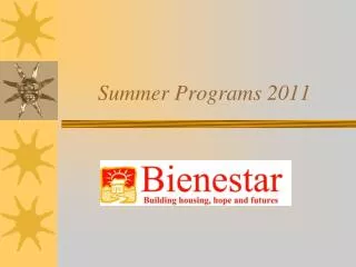 Summer Programs 2011