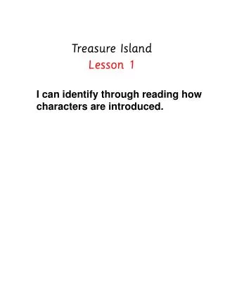 Treasure Island Lesson 1