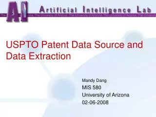 USPTO P atent D ata S ource and D ata E xtraction
