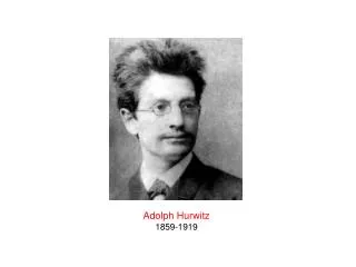 Adolph Hurwitz 1859-1919
