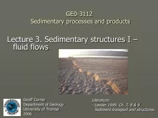 GE0-3112 Sedimentary processes and products