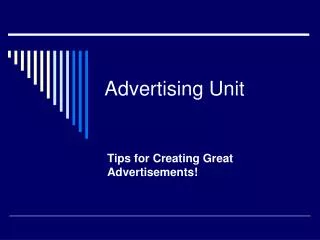 Advertising Unit