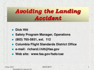 Avoiding the Landing Accident