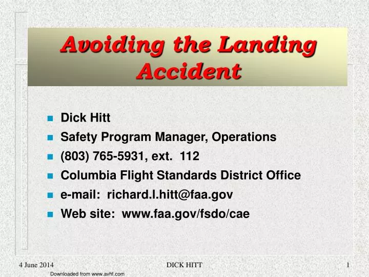 avoiding the landing accident