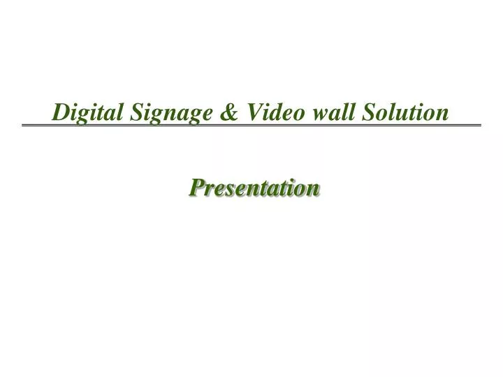 digital signage video wall solution