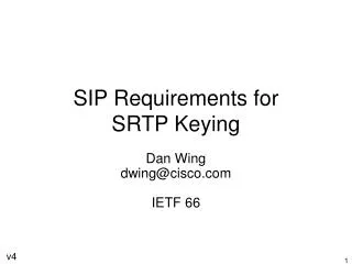 SIP Requirements for SRTP Keying