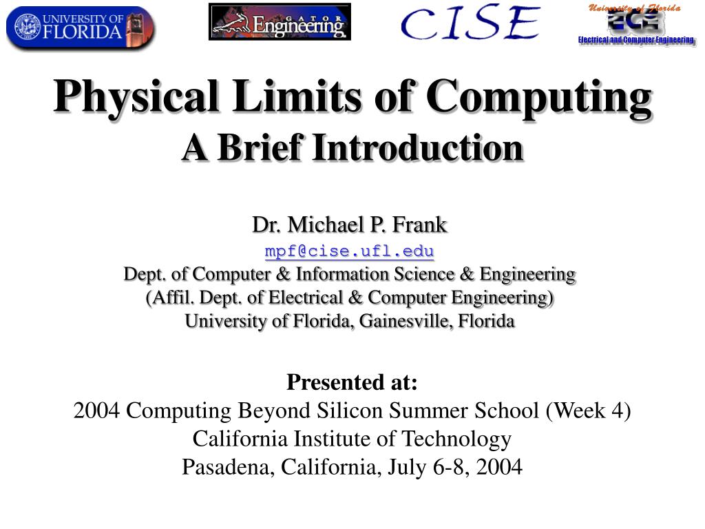 PPT - Physical Limits of Computing A Brief Introduction PowerPoint ...