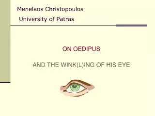 Menelaos Christopoulos University of Patras