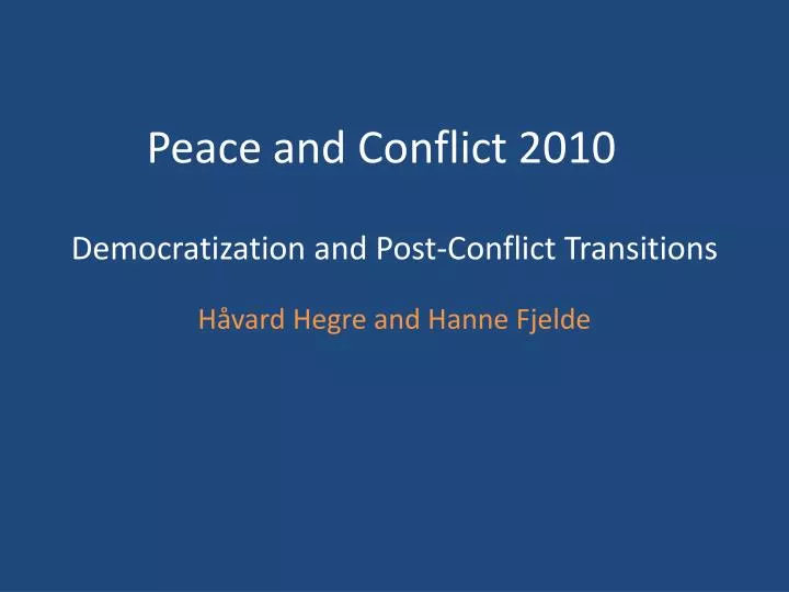 democratization and post conflict transitions