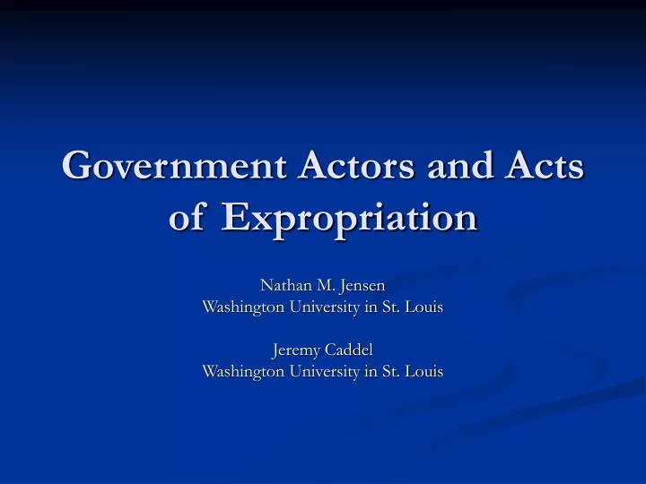 government actors and acts of expropriation