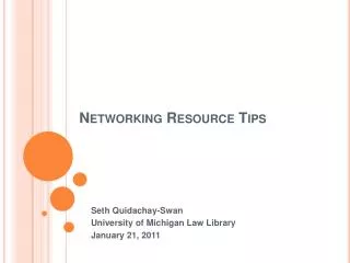 Networking Resource Tips