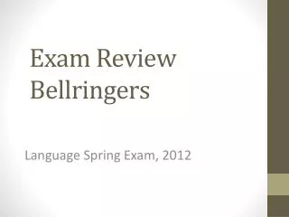 Exam Review Bellringers