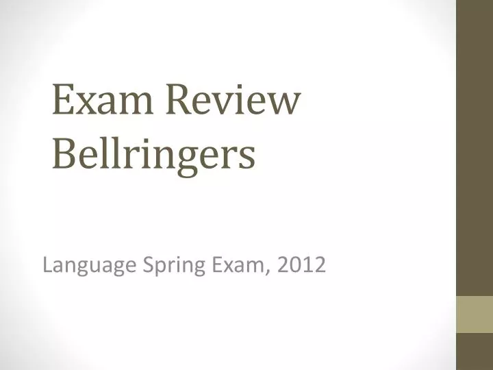 exam review bellringers