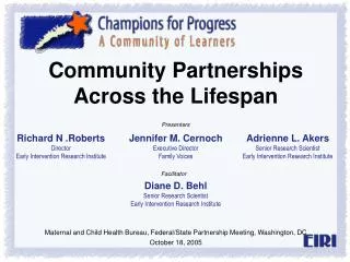 Community Partnerships Across the Lifespan