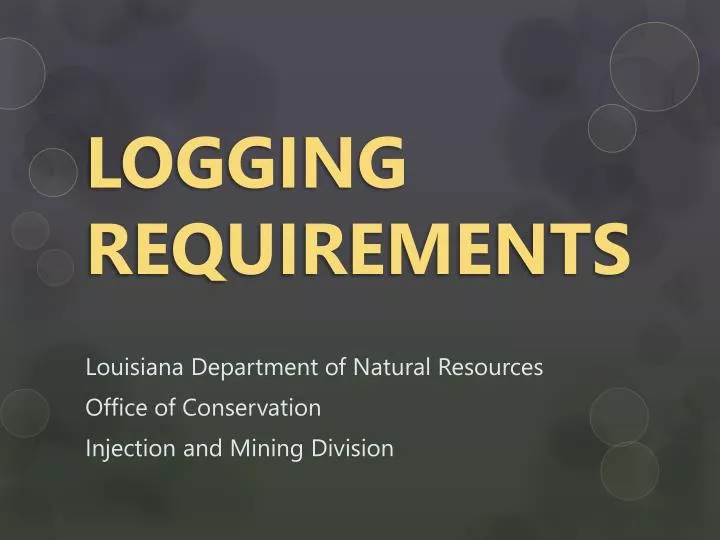 logging requirements