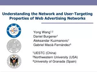 Understanding the Network and User-Targeting Properties of Web Advertising Networks