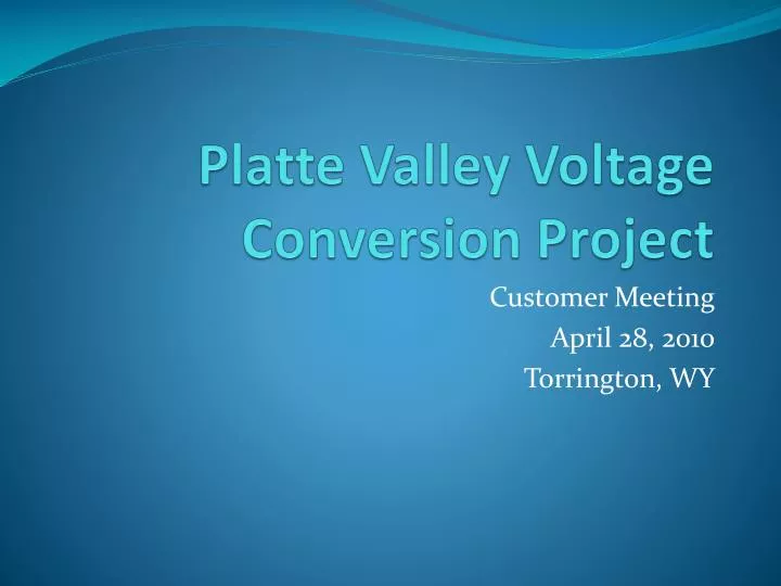 platte valley voltage conversion project