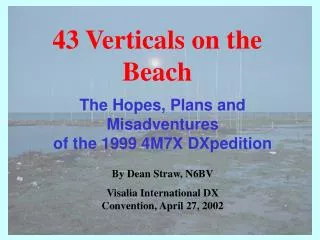 The Hopes, Plans and Misadventures of the 1999 4M7X DXpedition