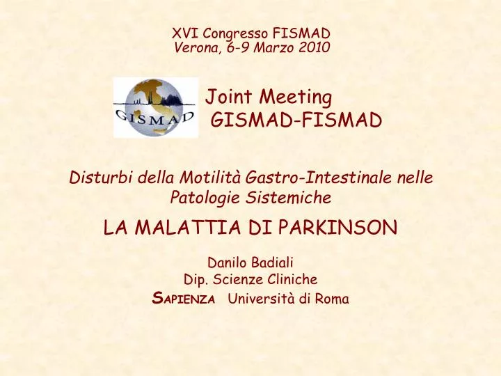 xvi congresso fismad verona 6 9 marzo 2010