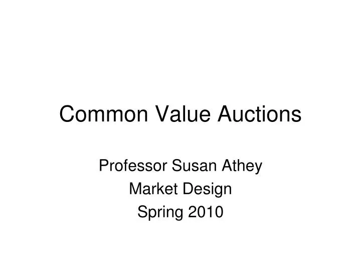 common value auctions