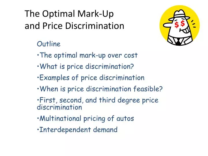 the optimal mark up and price discrimination