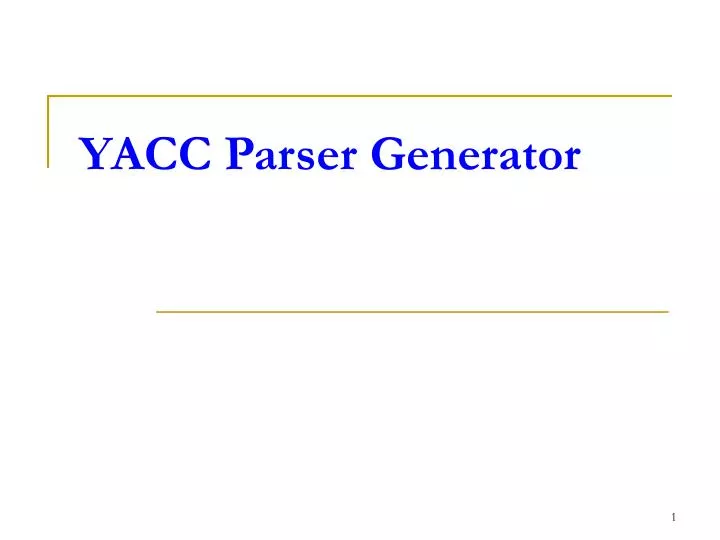 yacc parser generator